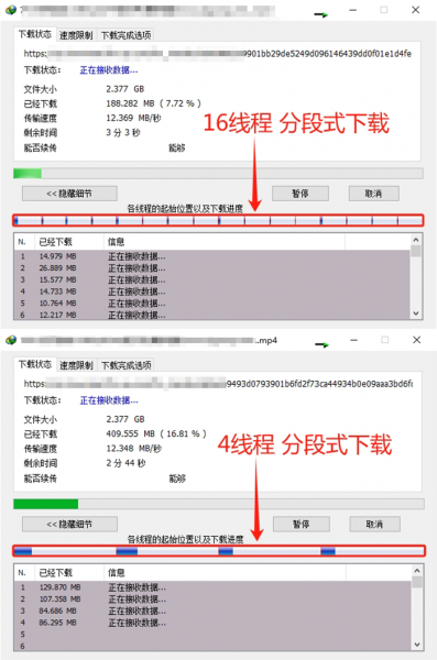 多线程分段式下载的含义