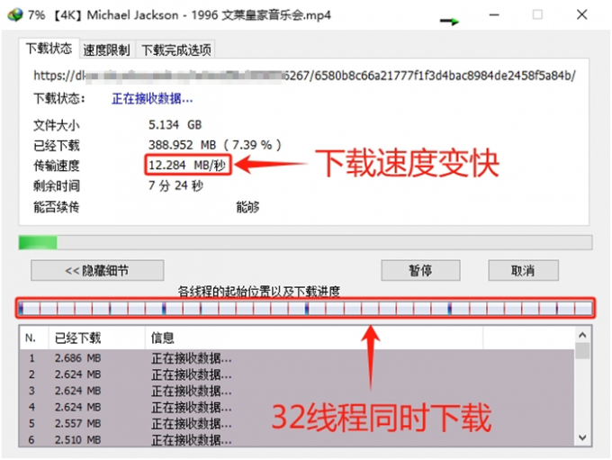 增加线程提高下载速度