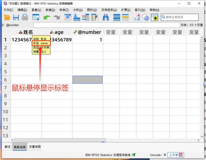 显示变量标签