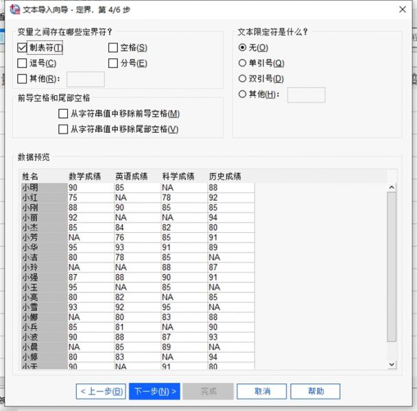 设置定界符与文本限定符