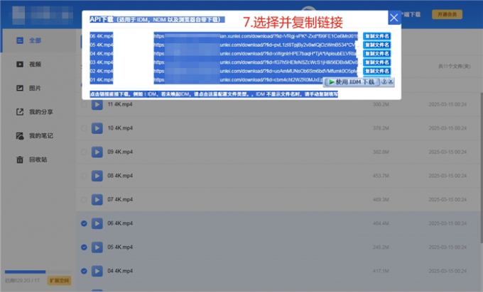 选择并复制下载链接