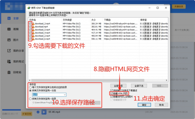 IDM批量抓取网页视频