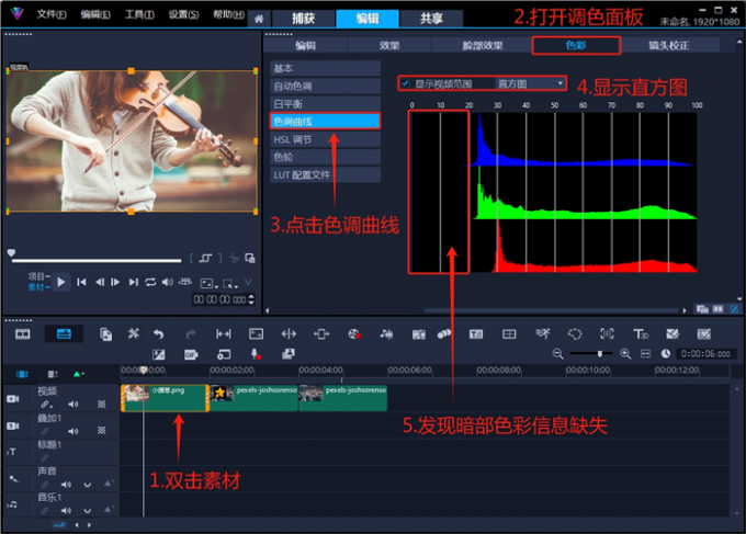 暗部色彩信息缺失