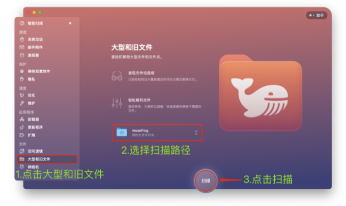 扫描大型文件和旧文件