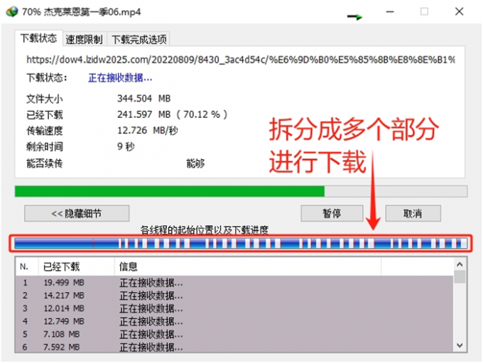 增加线程提高下载速度