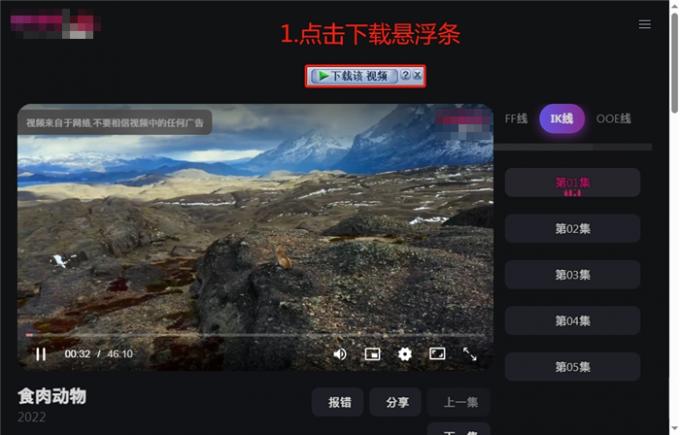 点击IDM下载悬浮按钮