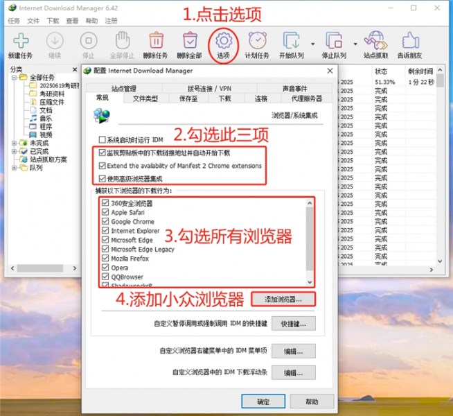 IDM常规设置页面