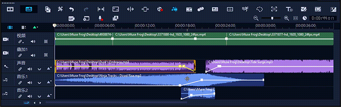 拖拽控制点调整音量