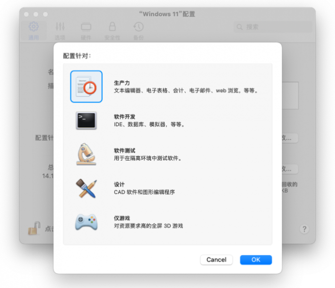 选择虚拟机类型