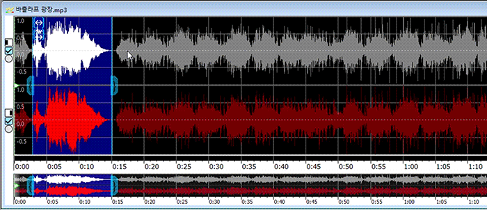 放大音频波形视图