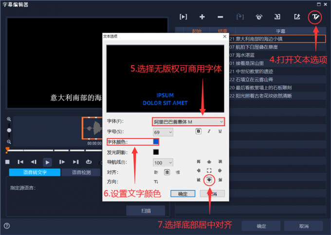 设置字幕基本样式
