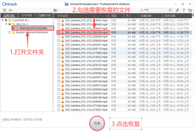 预览视频并恢复到本地