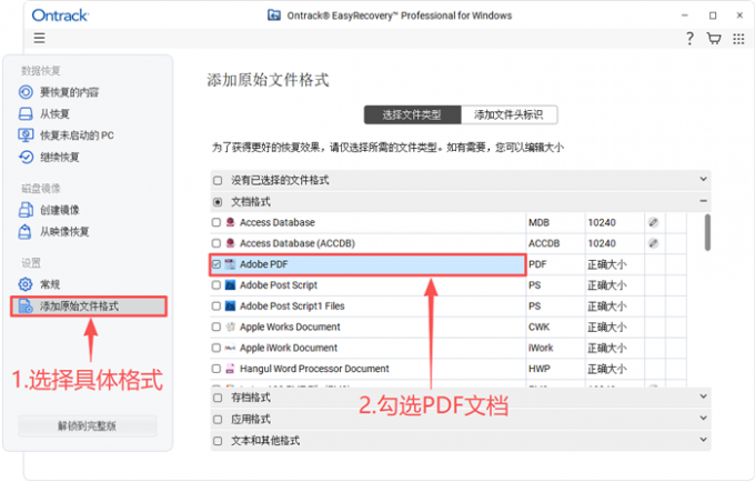 指定具体的目标格式