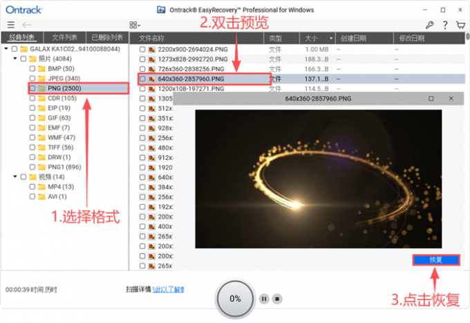 预览并恢复固态硬盘中的文件