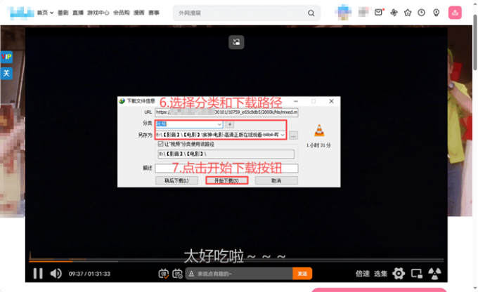 填写下载信息并开始下载