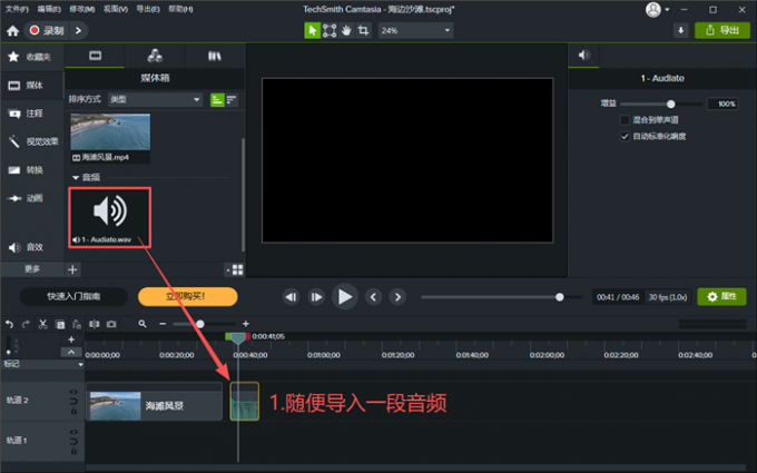随便导入一段音频