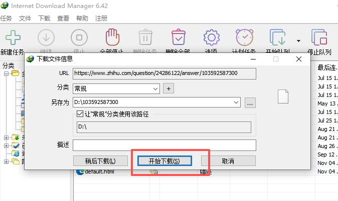 IDM下载文件信息
