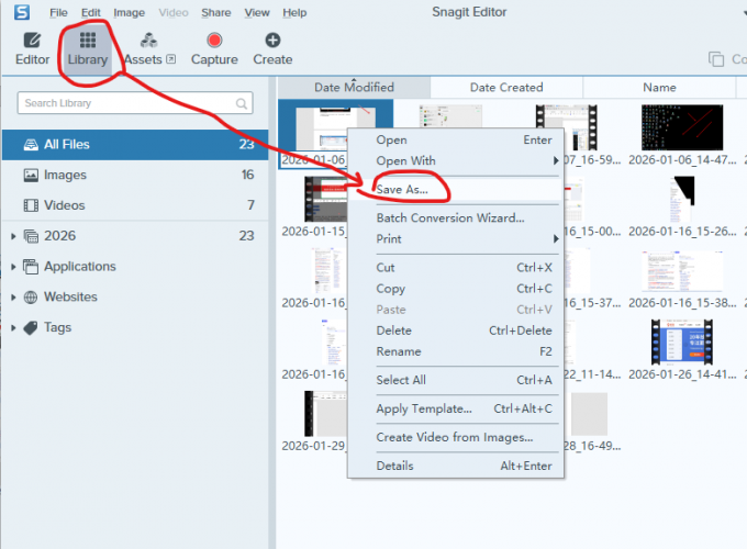 查找截图并保存