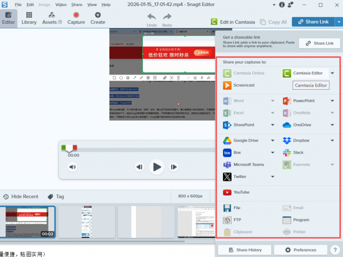 Snagit极强的兼容性
