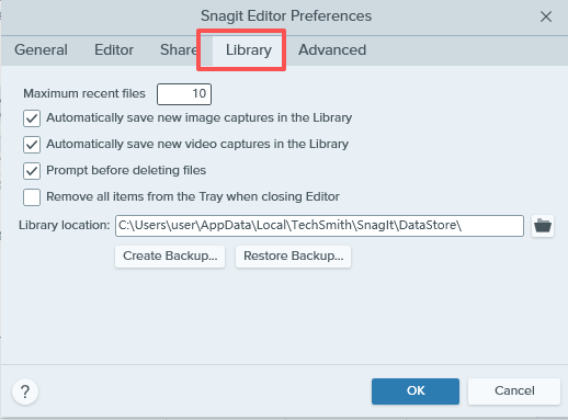 Library选项卡