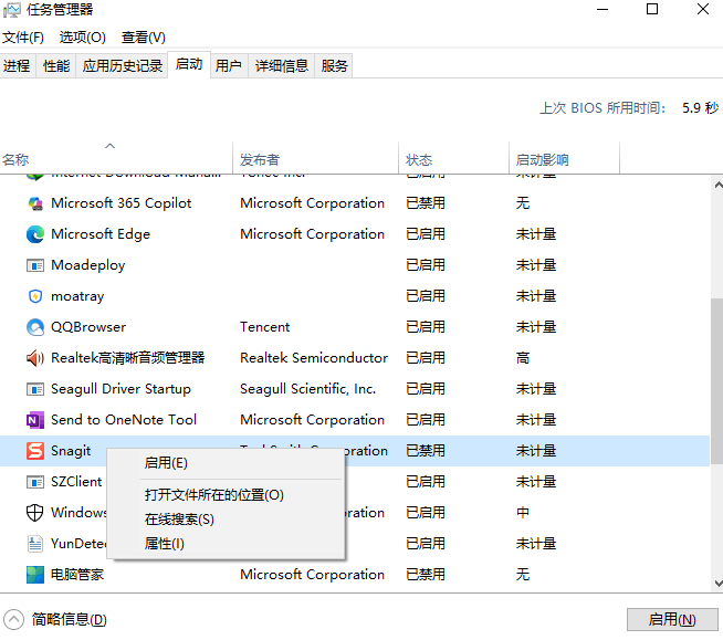 启用Snagit 