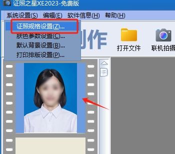 点击“证照规格设置”