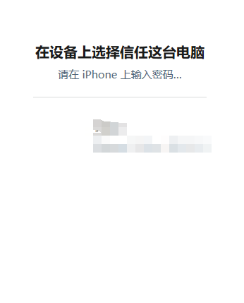 在设备上选择信任这台电脑