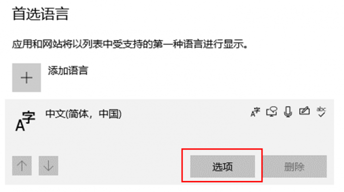 语言选项