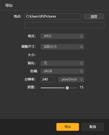 导出设置