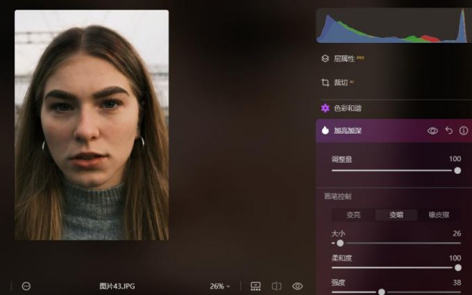 加暗头发