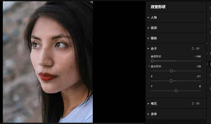 调低鼻子形状
