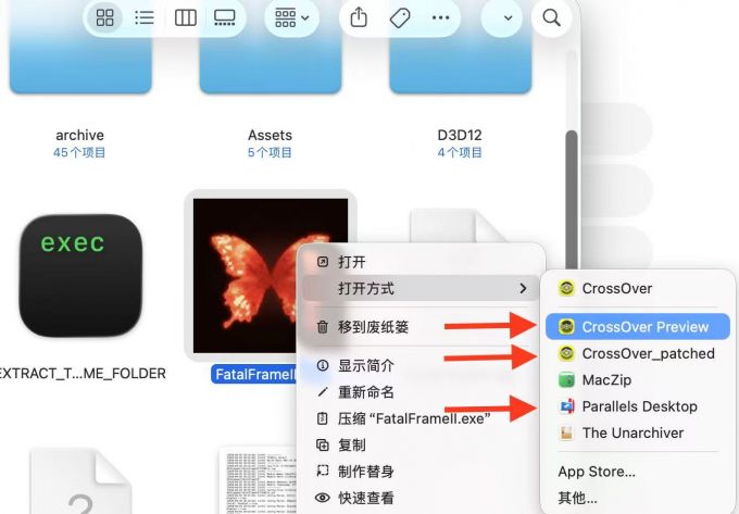 选择通过虚拟机打开exe文件