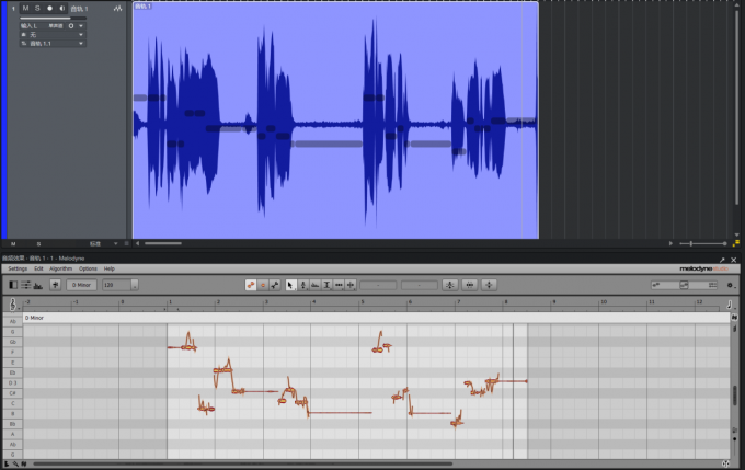 用Studio One内置的ARA功能打开Melodyne识别音高