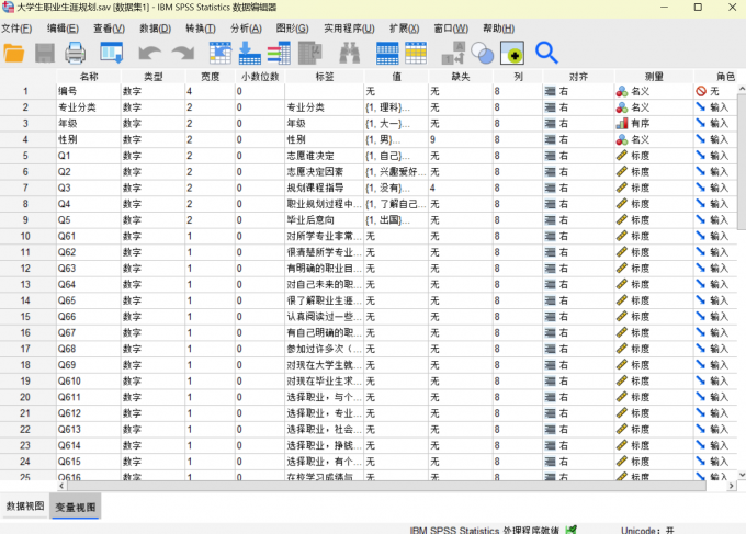 将数据导入到SPSS中