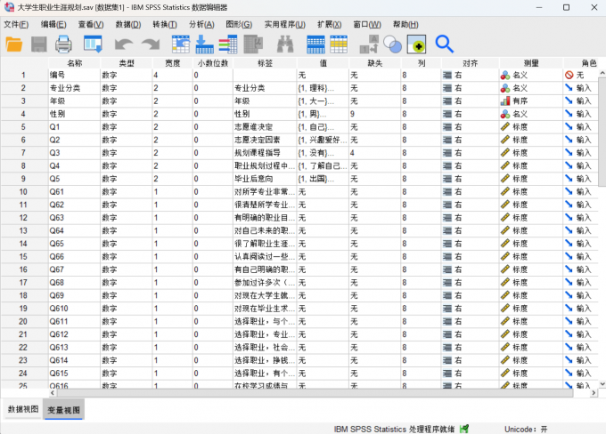 在SPSS中添加需要分析的数据样本