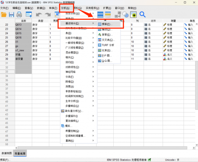 点击进入频率分析界面