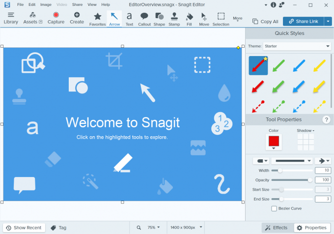 点击进入到Snagit主页面中