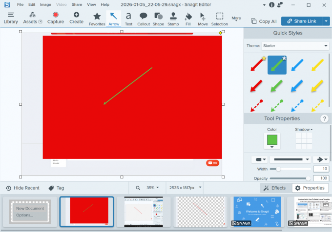 在图像中添加箭头