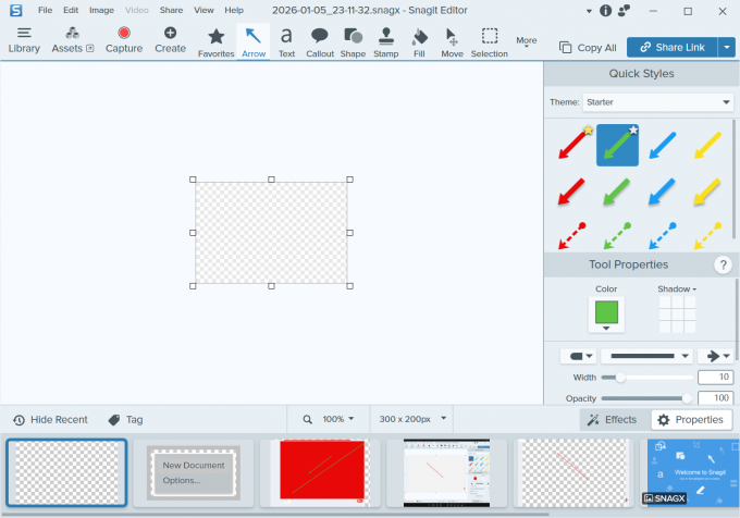 打开Snagit软件进入到主页面中