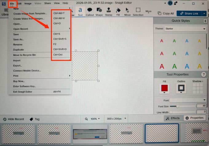 在文件设置界面中查看快捷键