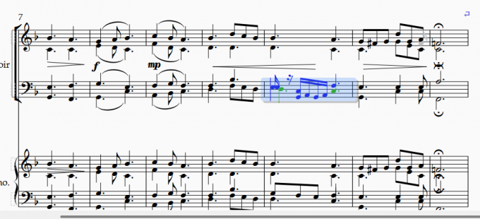 选择音频小节切换谱号