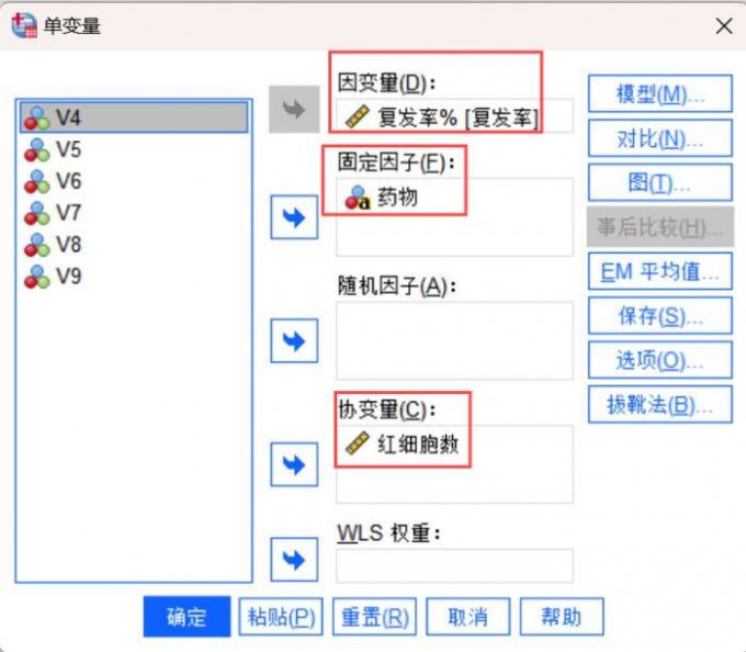 红细胞数作为控制变量