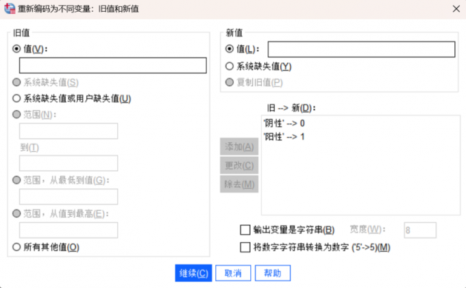 阴性转化为数值0