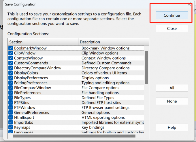 save configuration界面展示