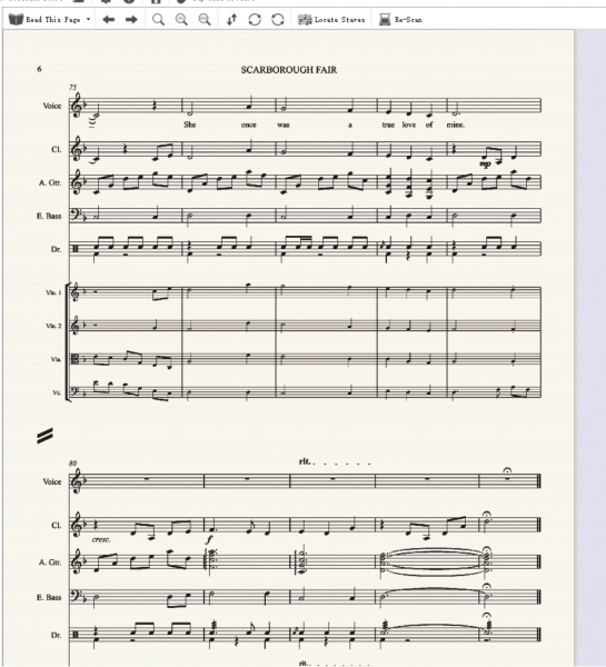 电子乐谱识别生成界面