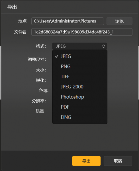 导出预览界面图