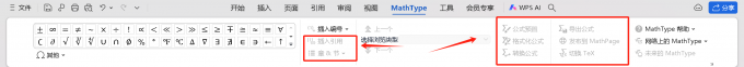 MathType部分功能成灰色