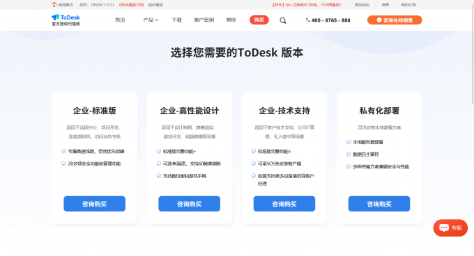 进入ToDesk购买网站