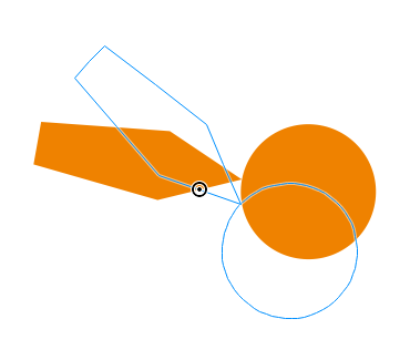 图六：调整轴中心，仍以小圆点为中心旋转