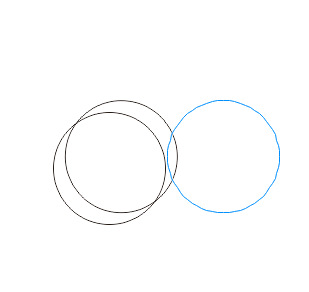 图七：画一个圆，并复制，然后鼠标按着复制好的圆进行移动路径